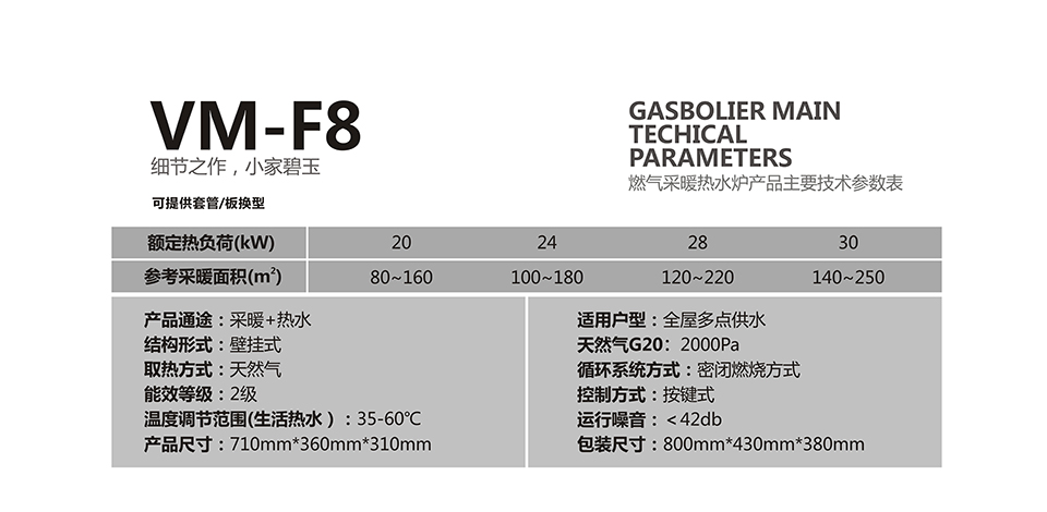 燃氣壁掛爐采暖爐VM-F8參數(shù)