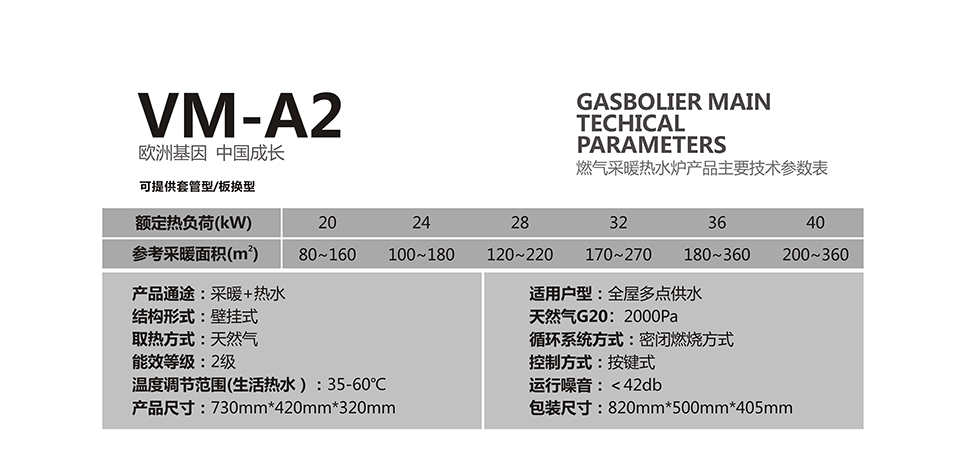燃氣壁掛爐采暖爐VM-A2參數(shù)